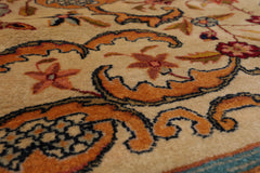 Palace Burgundy, Beige, Moss Color Hand Knotted Tabriz 100% Wool Traditional Oriental Rug