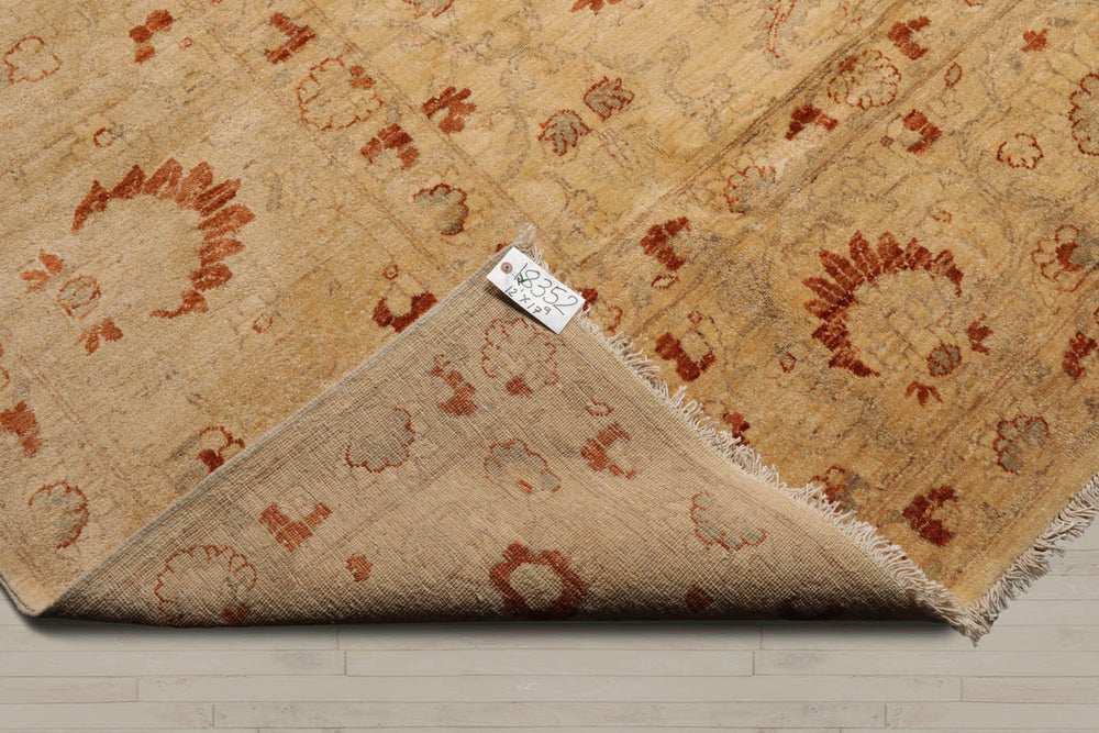 12x18 Warm Beige, Caramel, Gray Color Hand Knotted  100% Wool Traditional Oriental Rug