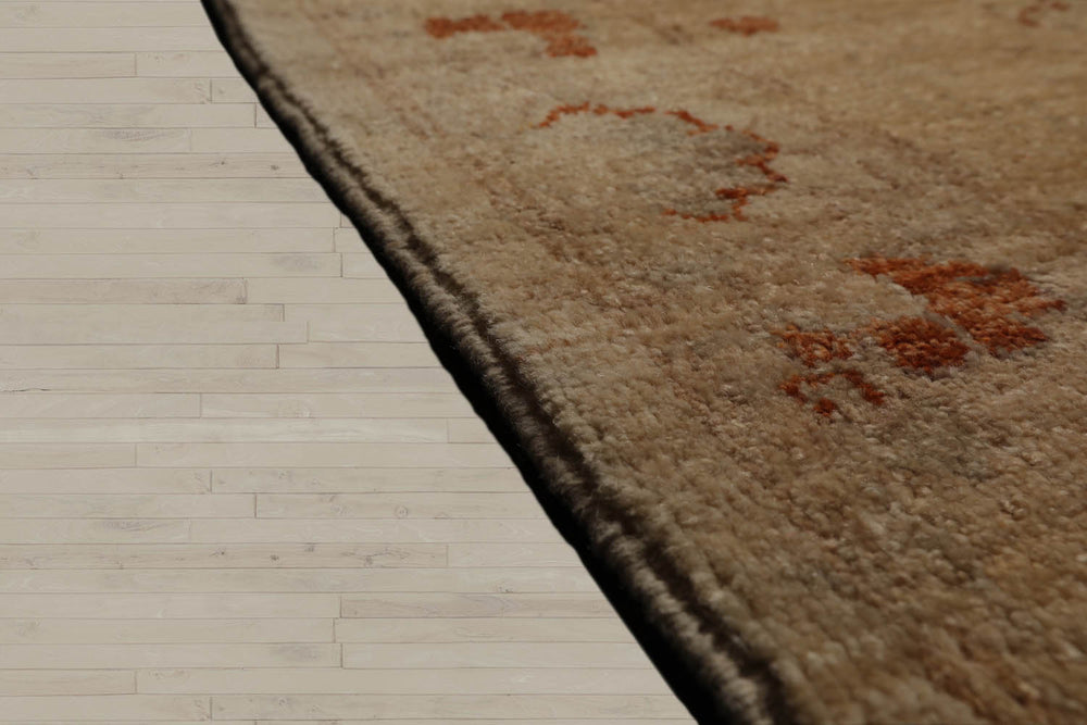 12x18 Warm Beige, Caramel, Gray Color Hand Knotted  100% Wool Traditional Oriental Rug