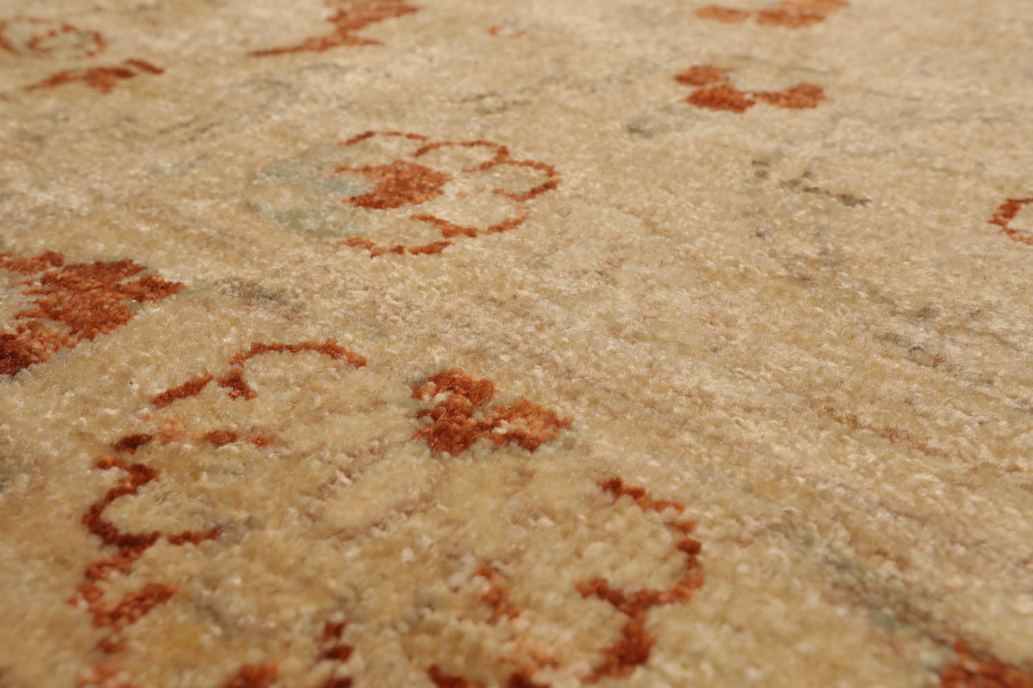 12x18 Warm Beige, Caramel, Gray Color Hand Knotted  100% Wool Traditional Oriental Rug