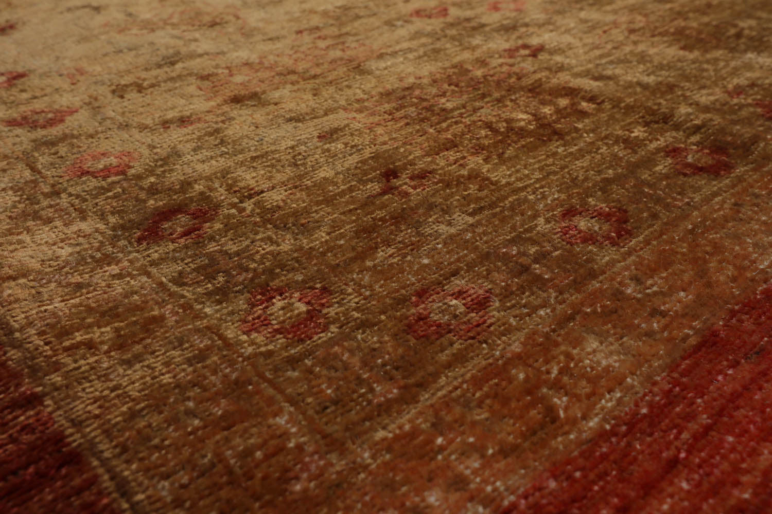10x14 Gold, Mustard, Sage Color Hand Knotted Oushak 100% Wool Traditional Oriental Rug