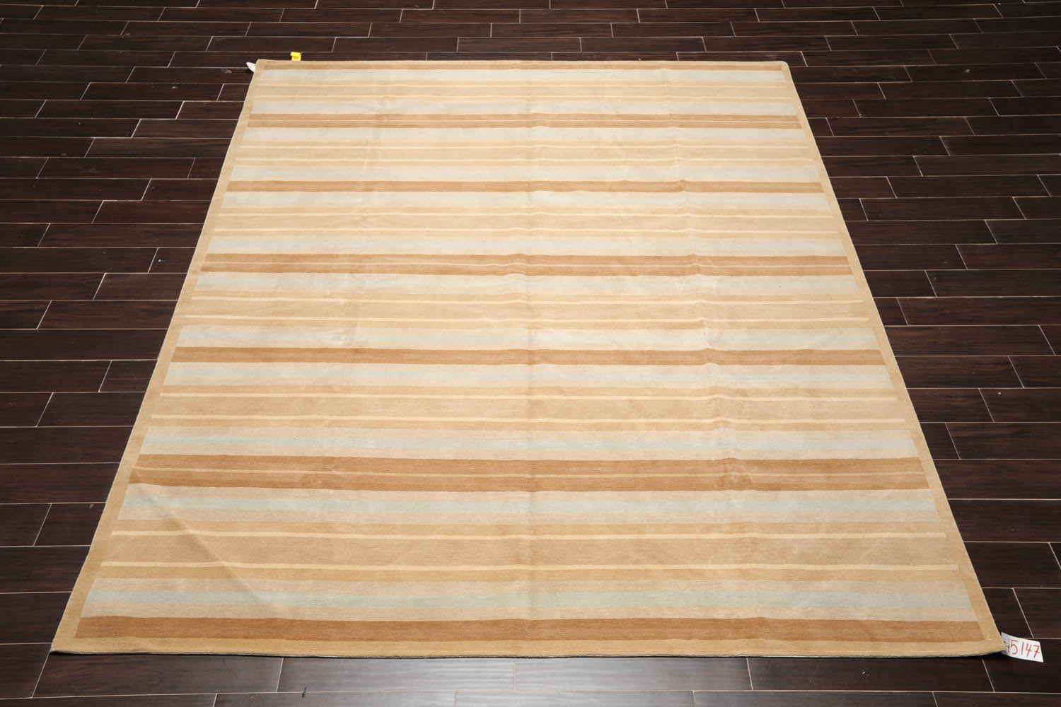 8x10 Tan, Aqua, Brown Color Hand Knotted  100% Wool Modern Oriental Rug