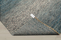 8x10 Cream, Aqua, Gray Color Hand Knotted  100% Wool Modern Oriental Rug