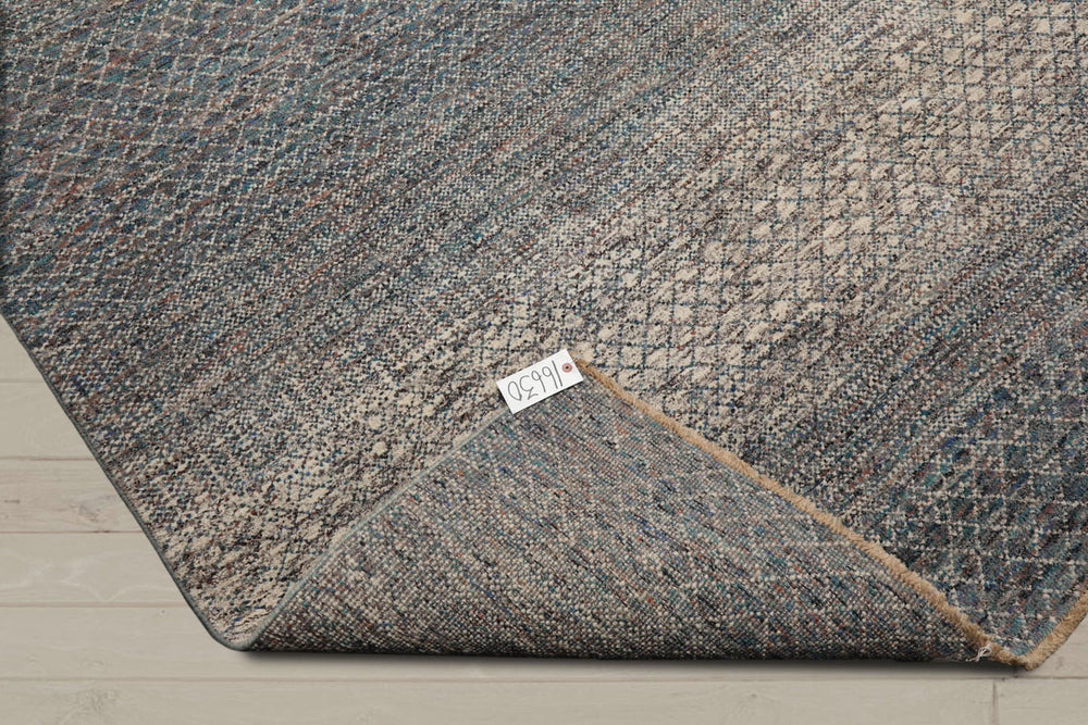 8x10 Ivory, Blue, Aqua Color Hand Knotted  100% Wool Modern Oriental Rug
