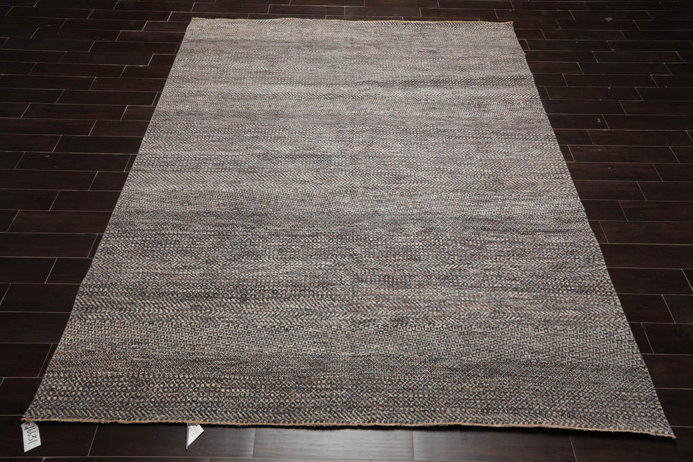 8x10 Ivory, Gray, Brown Color Hand Knotted  100% Wool Modern Oriental Rug