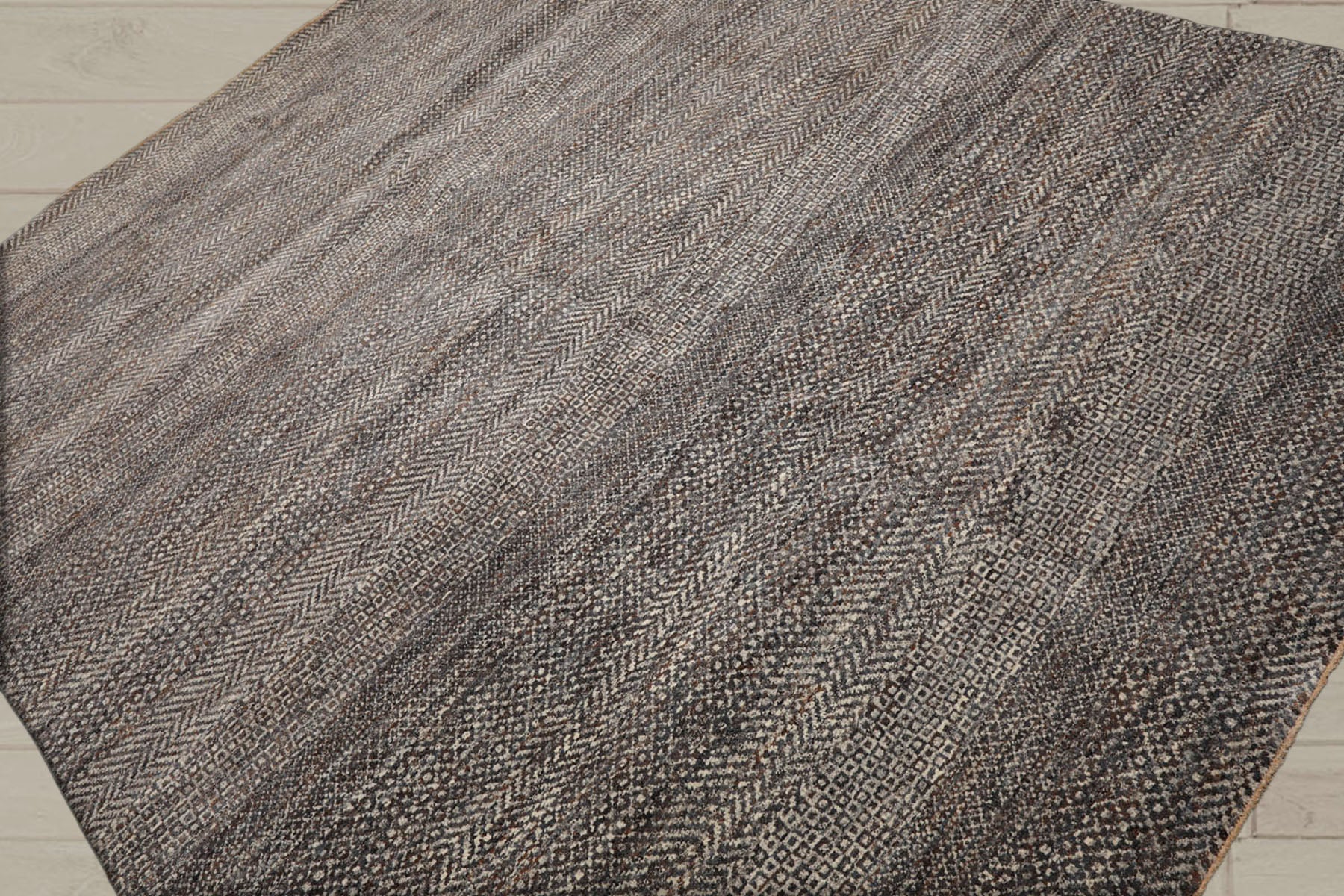 8x10 Ivory, Gray, Brown Color Hand Knotted  100% Wool Modern Oriental Rug