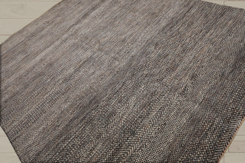 8x10 Ivory, Gray, Brown Color Hand Knotted  100% Wool Modern Oriental Rug