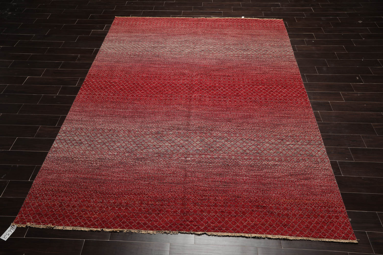 8x10 Red, Gray, Beige Color Hand Knotted  100% Wool Modern Oriental Rug