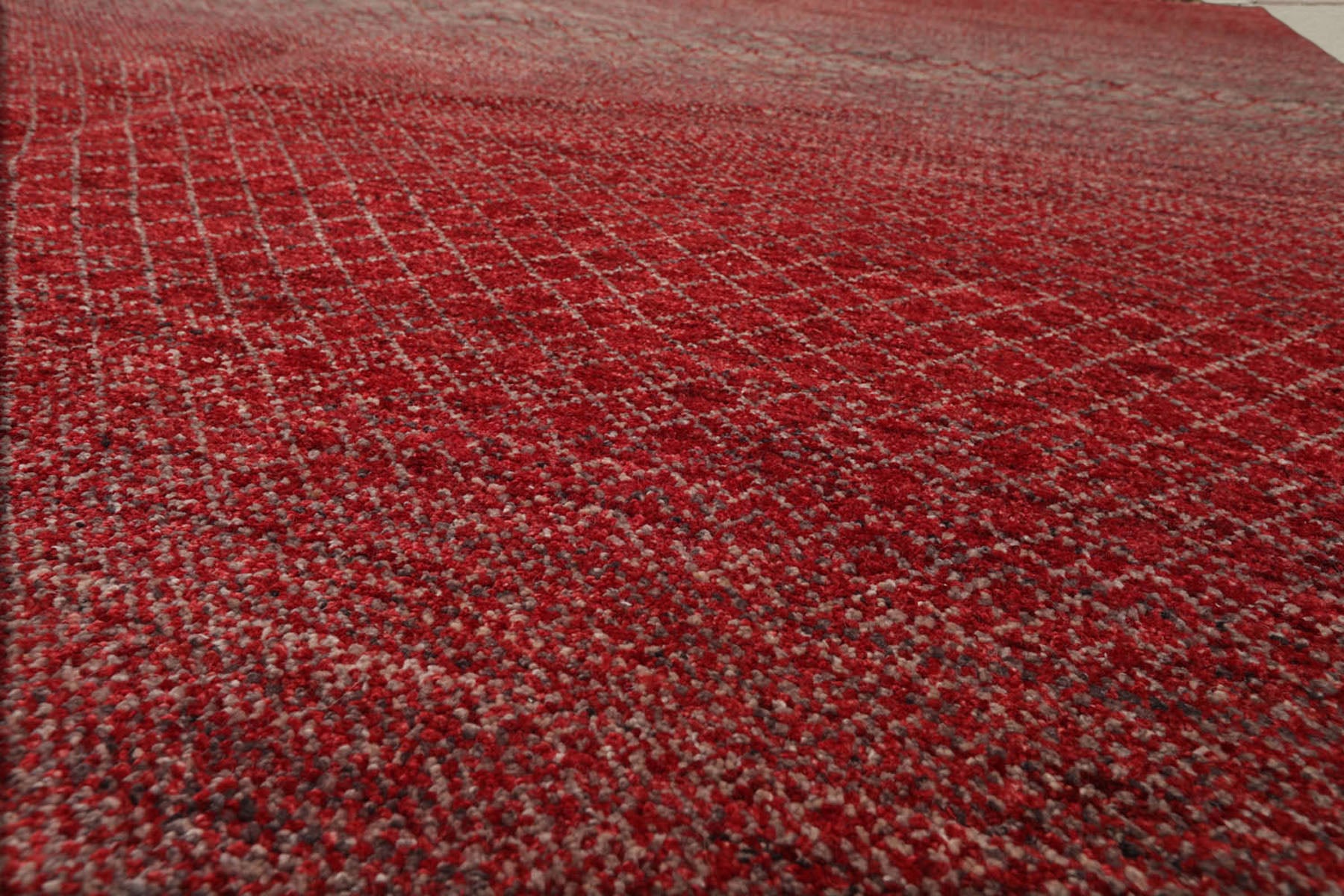 8x10 Red, Gray, Beige Color Hand Knotted  100% Wool Modern Oriental Rug
