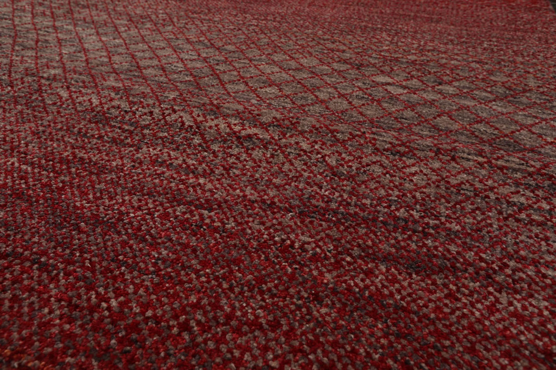 8x10 Red, Gray, Beige Color Hand Knotted  100% Wool Modern Oriental Rug