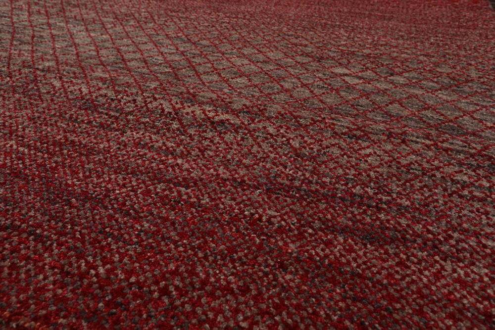 8x10 Red, Gray, Beige Color Hand Knotted  100% Wool Modern Oriental Rug