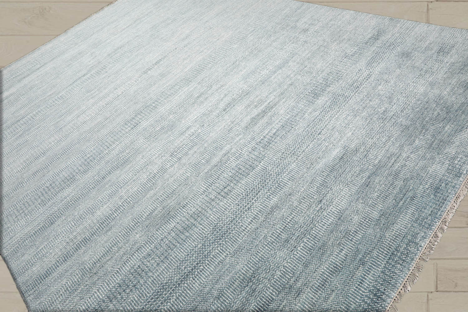 Multi Size Gray Blue White Color Hand Knotted  Wool & Silk Modern Oriental Rug