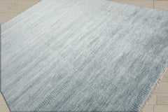 Multi Size Gray Blue White Color Hand Knotted  Wool & Silk Modern Oriental Rug