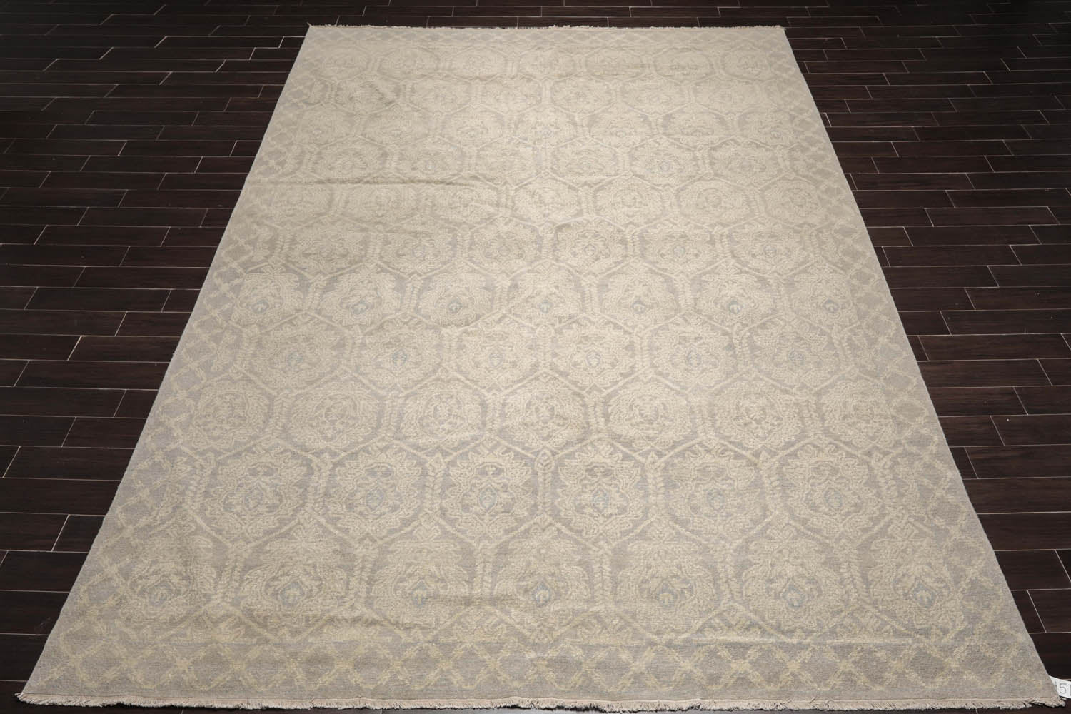 10x14 Gray, Beige, Slate Color Hand Knotted Oushak 100% Wool Transitional Oriental Rug