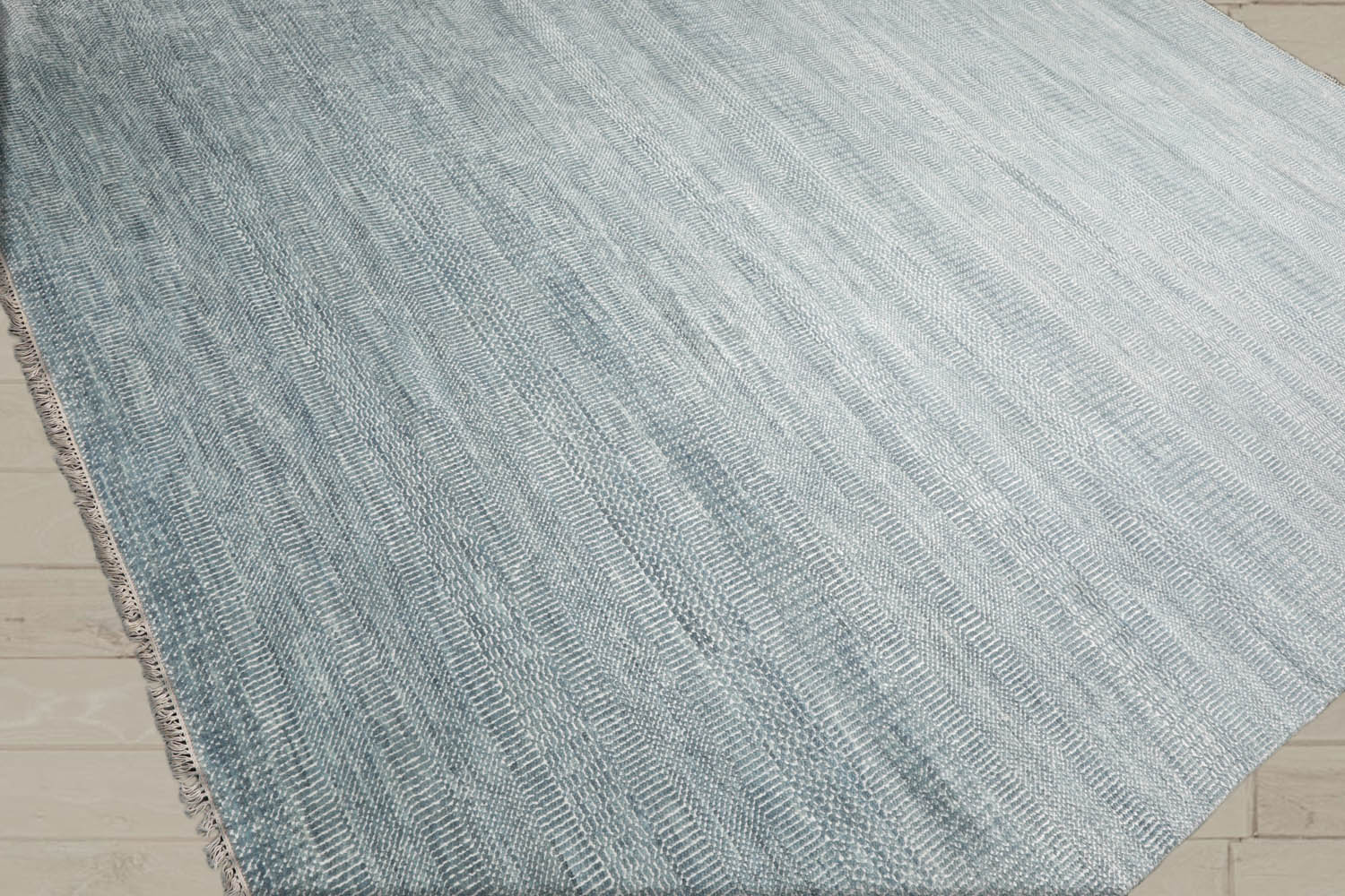 Multi Size Gray Blue White Color Hand Knotted  Wool & Silk Modern Oriental Rug