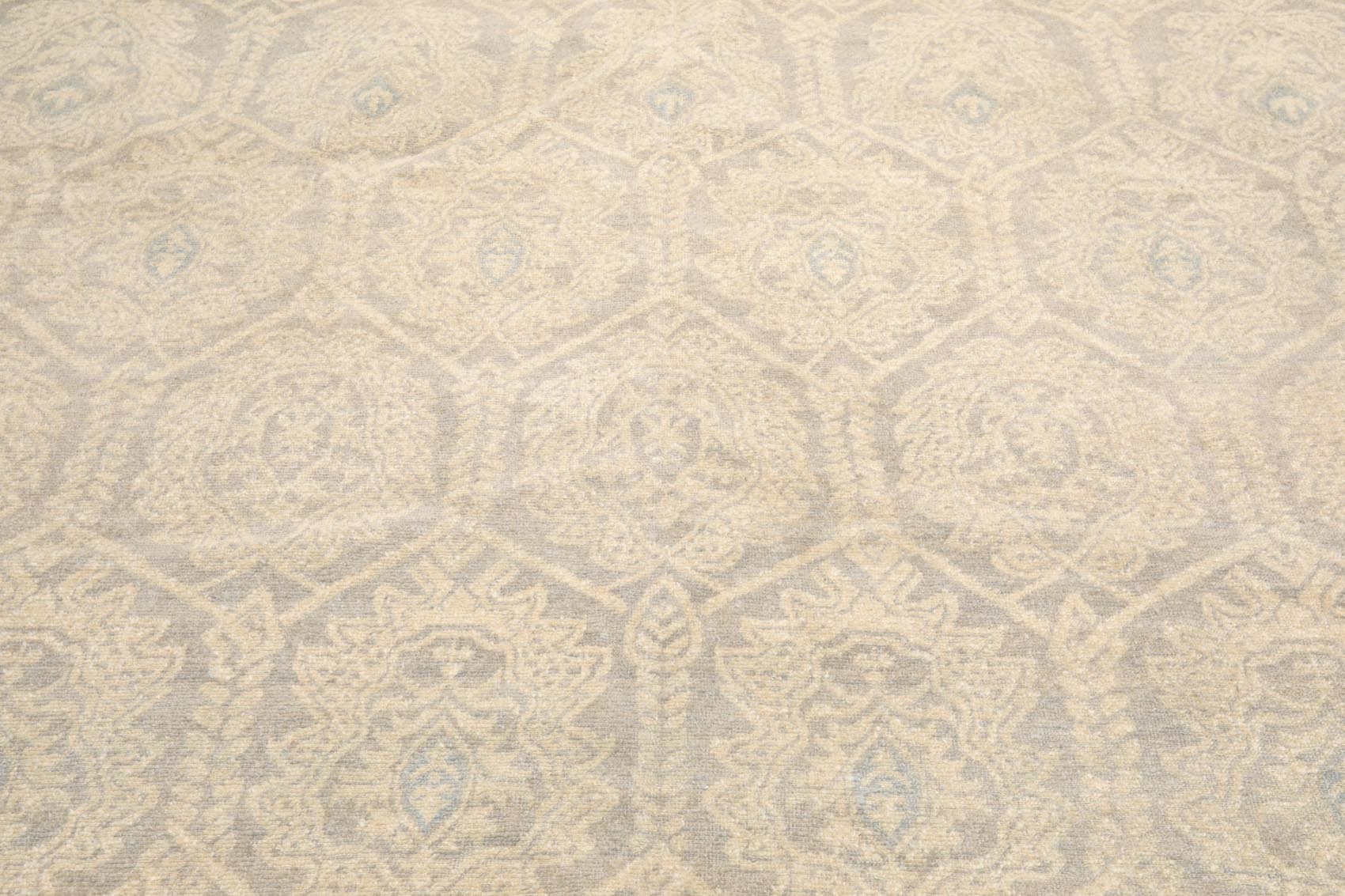 10x14 Gray, Beige, Slate Color Hand Knotted Oushak 100% Wool Transitional Oriental Rug