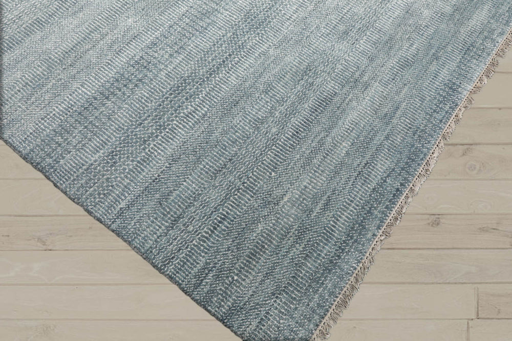 Multi Size Gray Blue White Color Hand Knotted  Wool & Silk Modern Oriental Rug