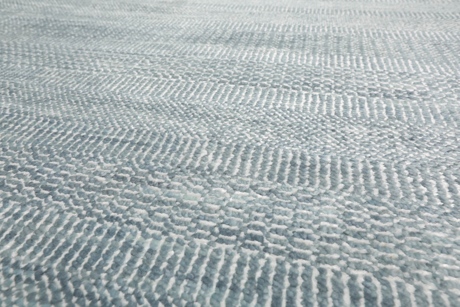 Multi Size Gray Blue White Color Hand Knotted  Wool & Silk Modern Oriental Rug
