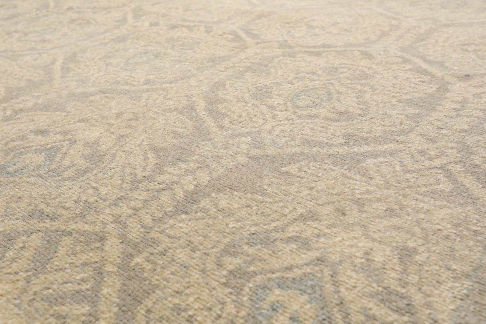 10x14 Gray, Beige, Slate Color Hand Knotted Oushak 100% Wool Transitional Oriental Rug