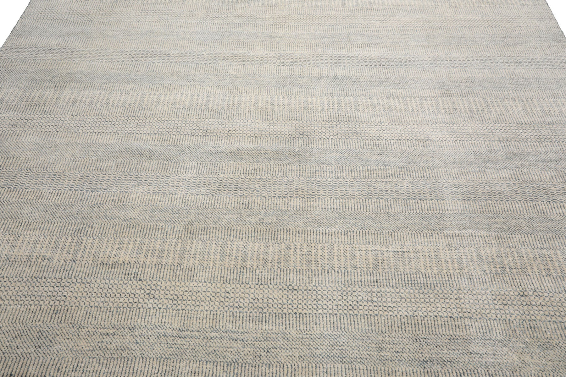 Knotted Rug Beige Gray Hand Knotted Multi Size Wool and Silk Grass Modern Rugs