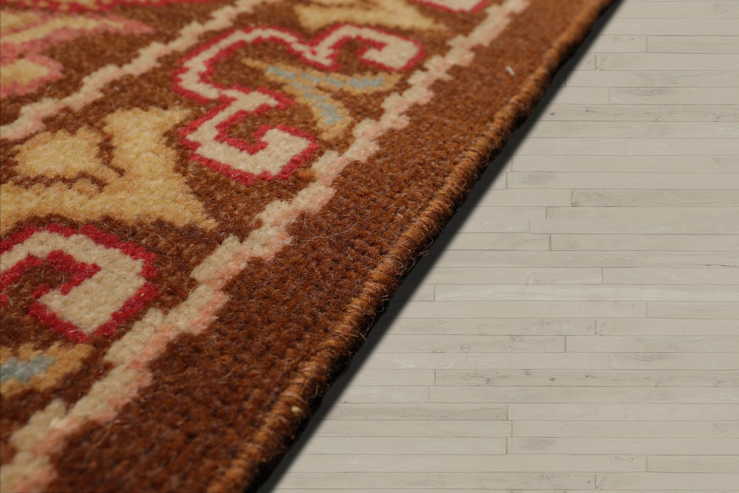 9x13 Brown, Beige, Rose Color Hand Knotted Turkish Oushak 100% Wool Traditional Oriental Rug
