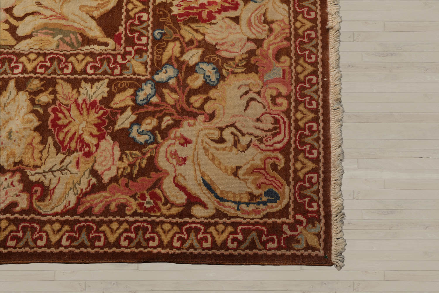 9x13 Brown, Beige, Rose Color Hand Knotted Turkish Oushak 100% Wool Traditional Oriental Rug