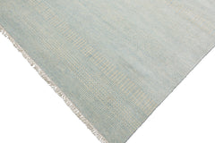 Knotted Rug Blue White Hand Knotted Multi Size Wool and Silk Grass Modern Rugs
