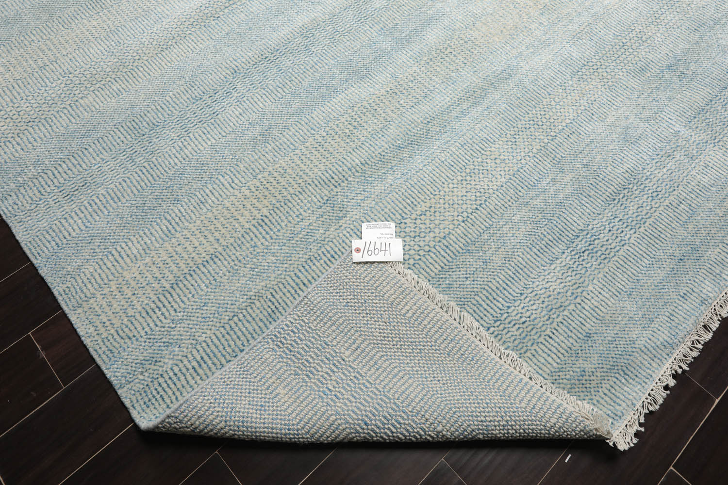 Multi Size Ivory Aqua Color Hand Knotted  Wool & Silk Modern Oriental Rug