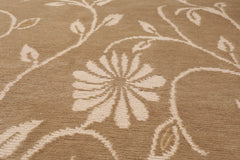 8x10 Tone on Tone Beige, , Color Hand Knotted  100% Wool Transitional Oriental Rug