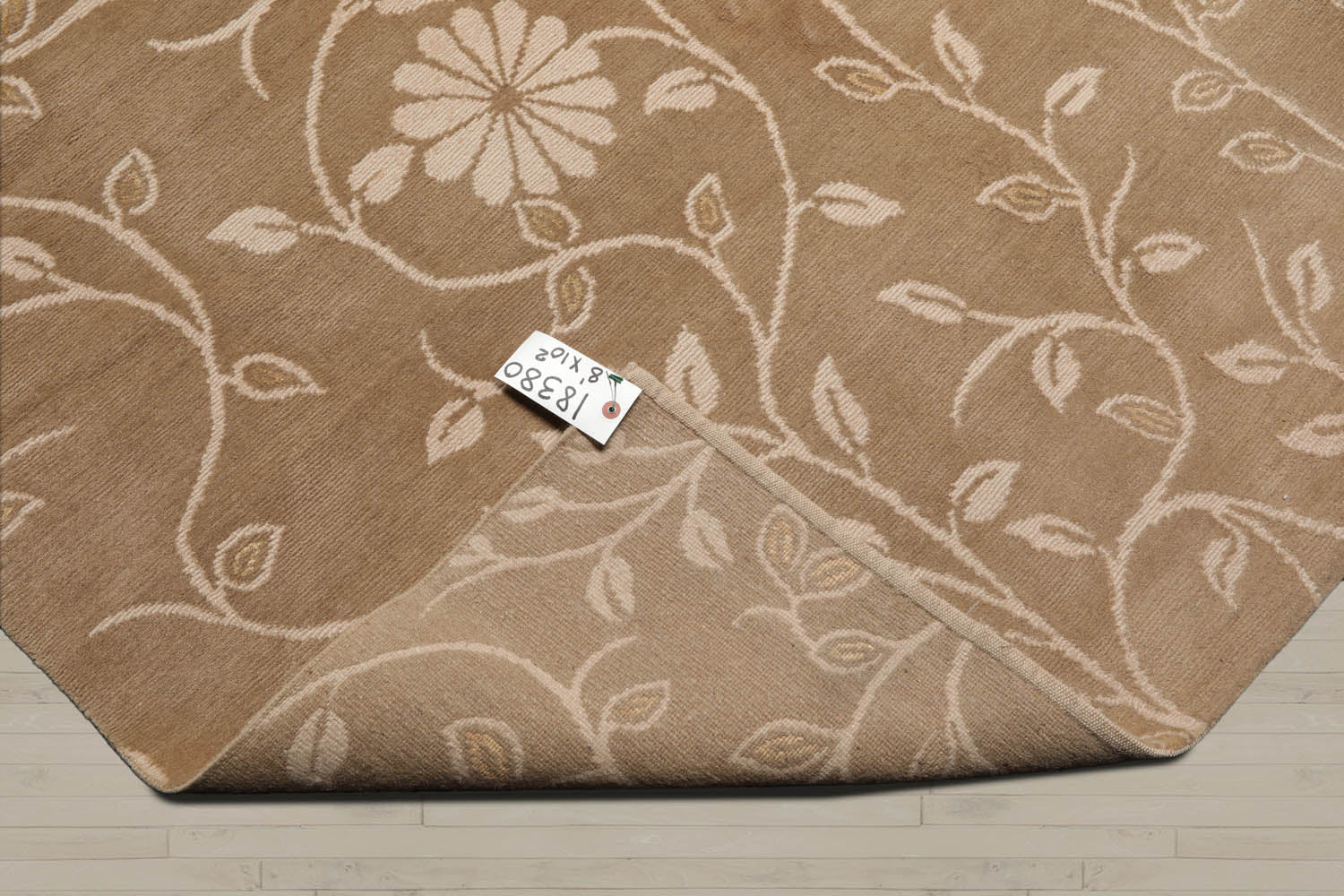 8x10 Tone on Tone Beige, , Color Hand Knotted  100% Wool Transitional Oriental Rug