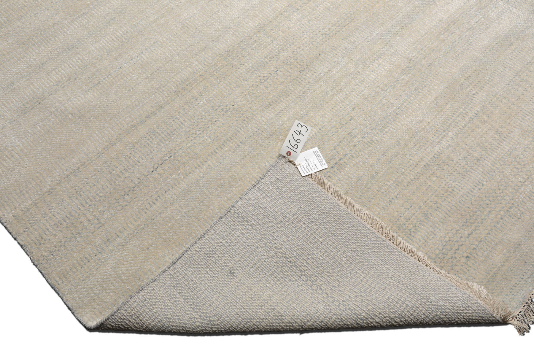Knotted Rug Beige Gray Hand Knotted Multi Size Wool and Silk Modern Rugs