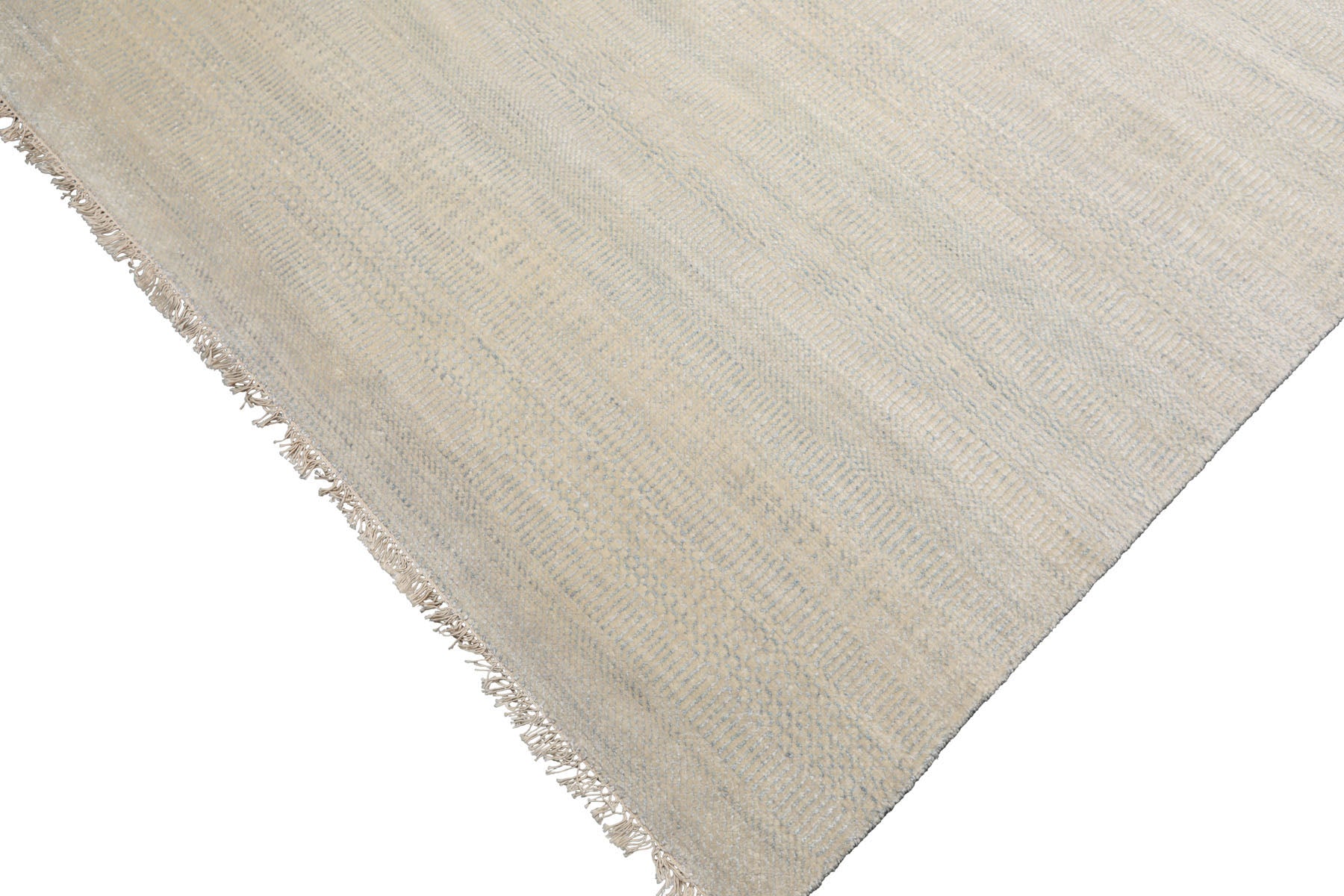Knotted Rug Beige Gray Hand Knotted Multi Size Wool and Silk Modern Rugs