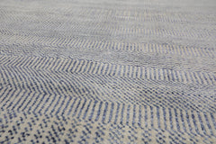 Multi Size Ivory Blue Color Hand Knotted  Wool & Silk Modern Oriental Rug