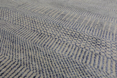 Multi Size Ivory Blue Color Hand Knotted  Wool & Silk Modern Oriental Rug