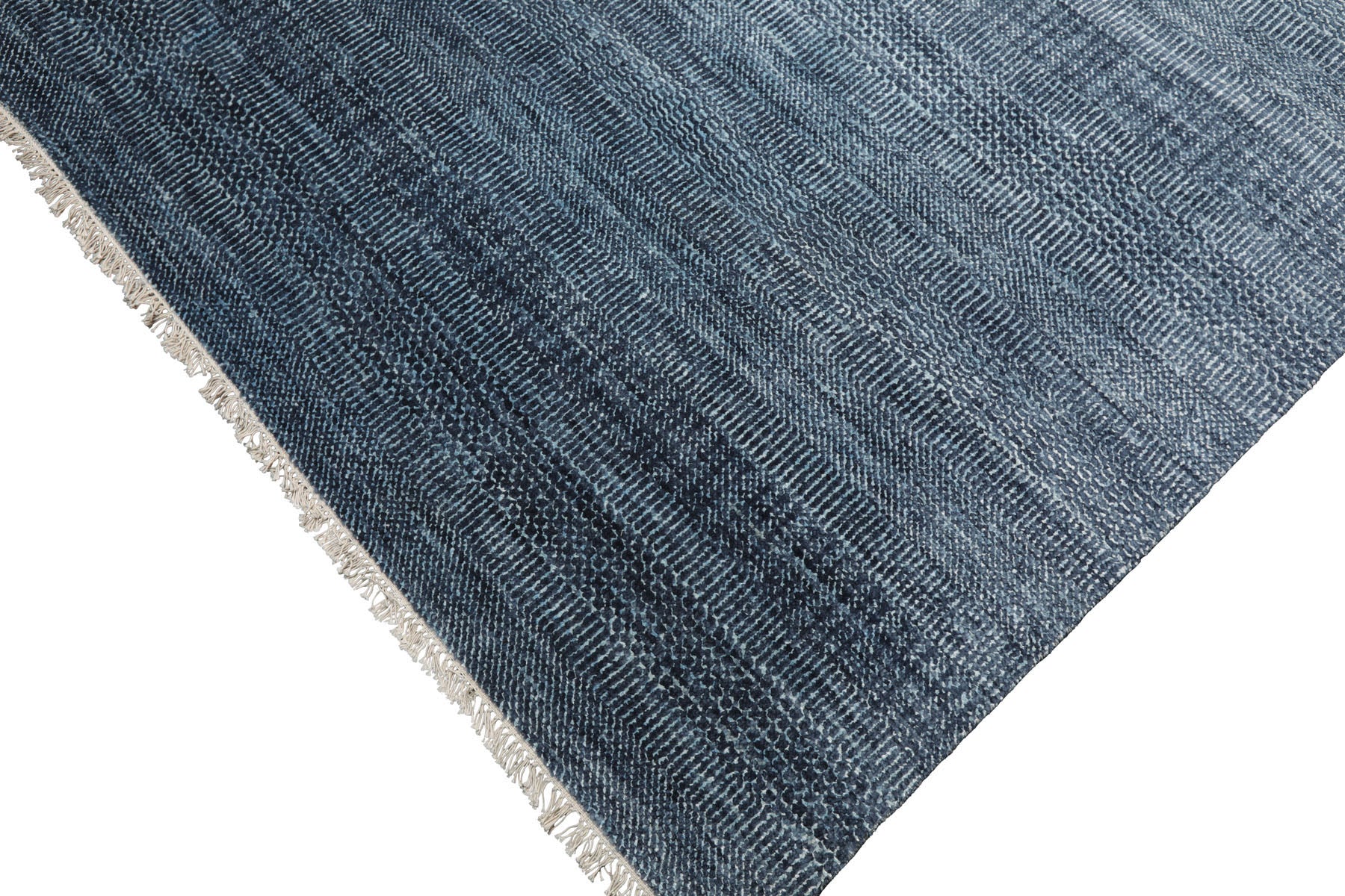 Knotted Rug Blue Gray Hand Knotted Multi Size Wool and Silk Grass Modern Rugs