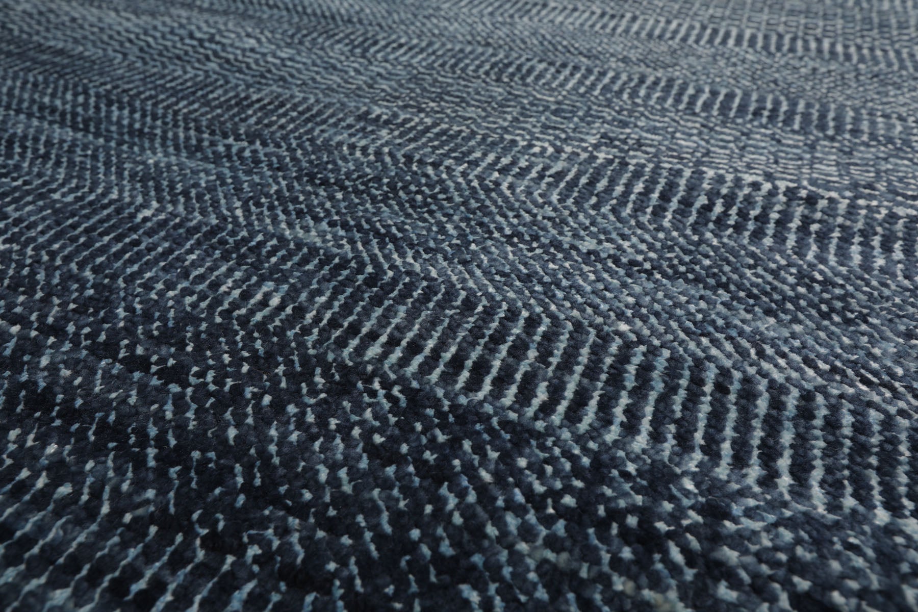 Knotted Rug Blue Gray Hand Knotted Multi Size Wool and Silk Grass Modern Rugs