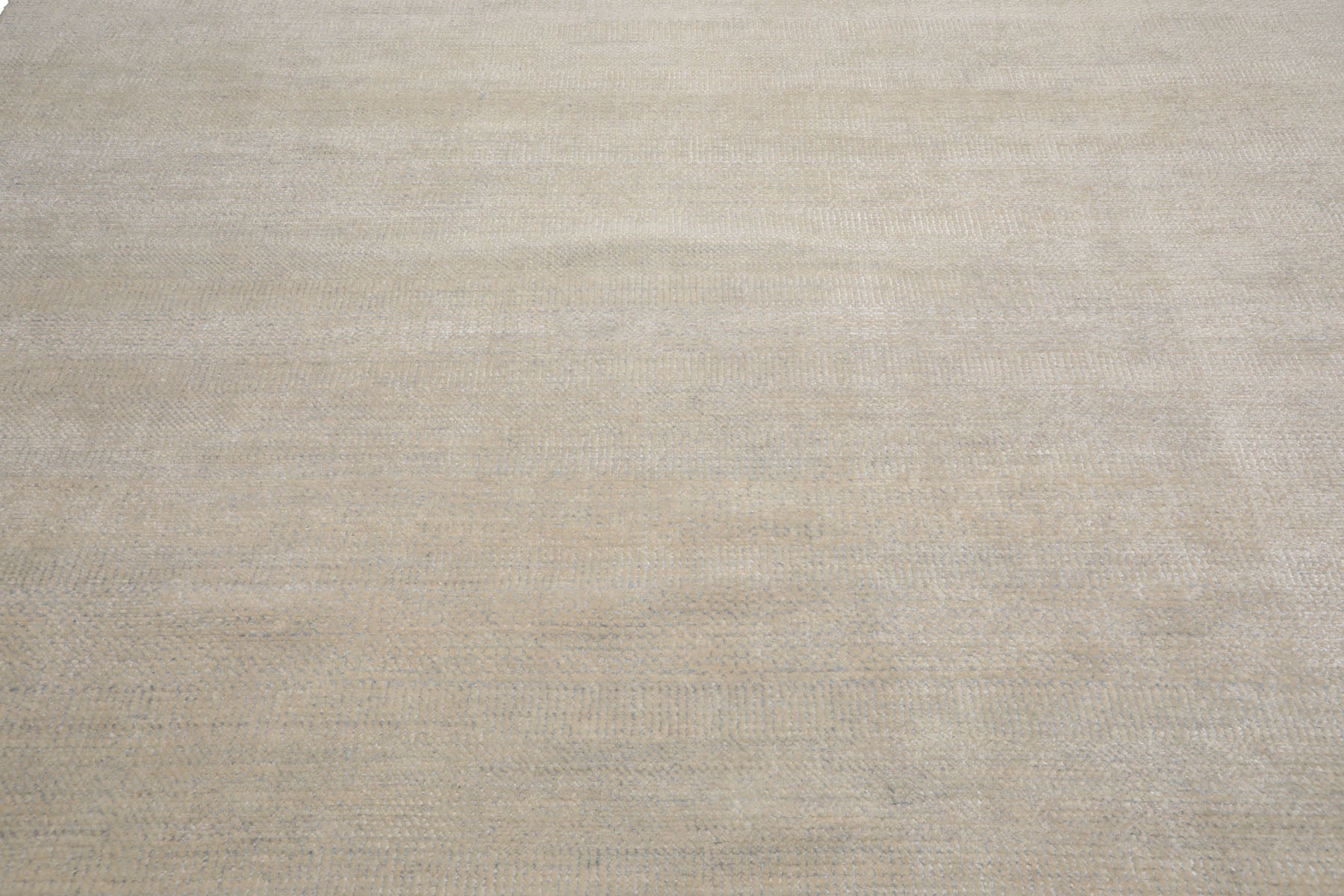 Knotted Rug Beige Gray Hand Knotted Multi Size Wool and Silk Grass Modern Rugs