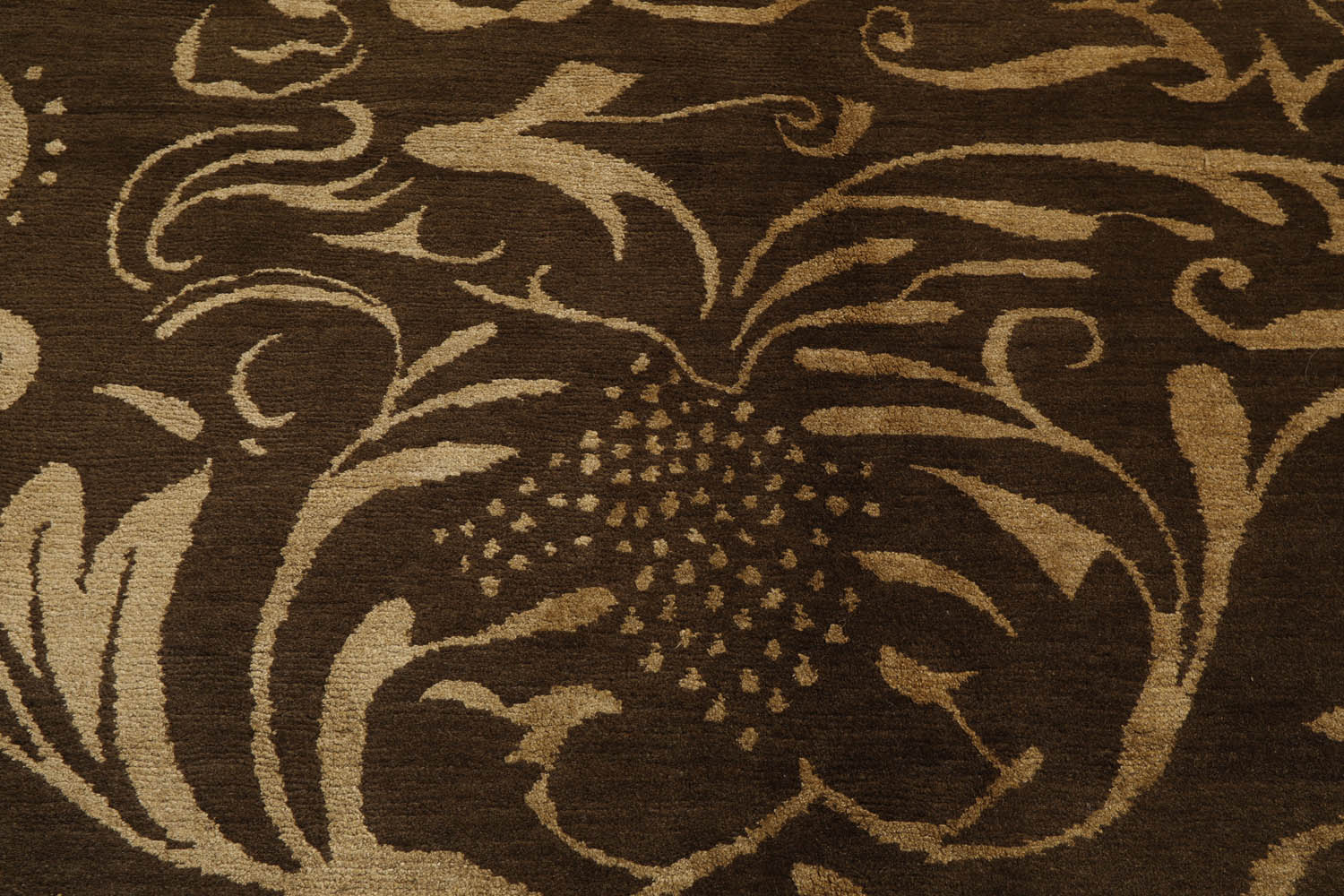 8x10 Olive, Gold, Color Hand Knotted  Wool & Silk Transitional Oriental Rug