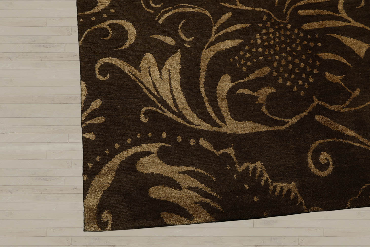 8x10 Olive, Gold, Color Hand Knotted  Wool & Silk Transitional Oriental Rug