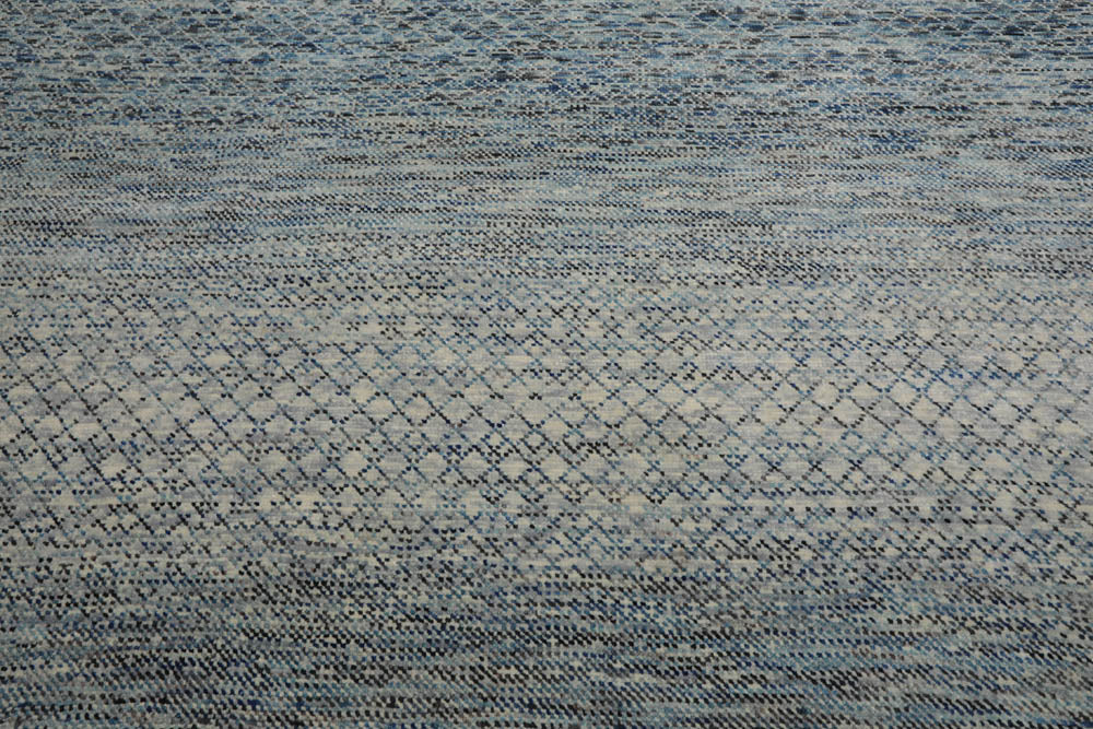 9x12 Beige, Gray, Blue Color Hand Knotted  100% Wool Modern Oriental Rug