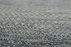 9x12 Beige, Gray, Blue Color Hand Knotted  100% Wool Modern Oriental Rug