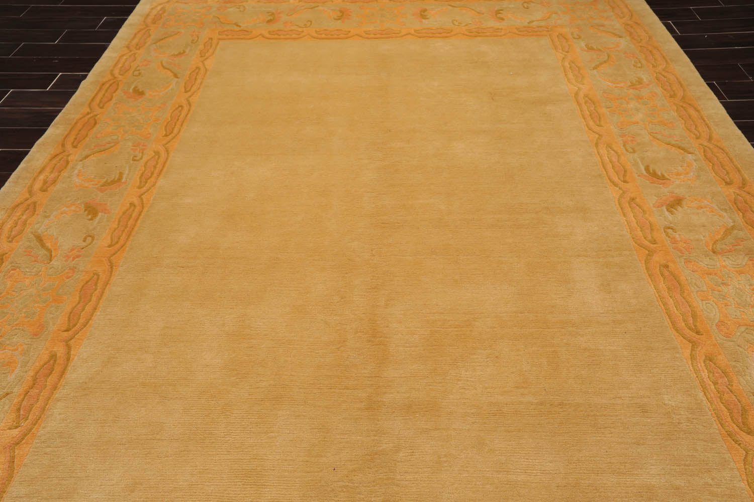 9x12 Beige, Peach, Gold Color Hand Knotted  100% Wool Traditional Oriental Rug