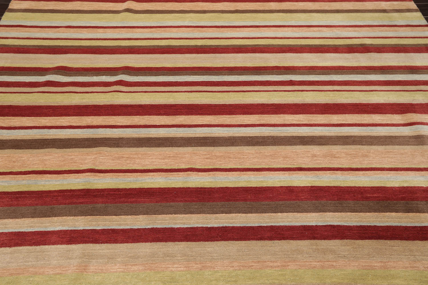 8x10 Rust, Tan, Lime Color Hand Knotted  100% Wool Modern Oriental Rug