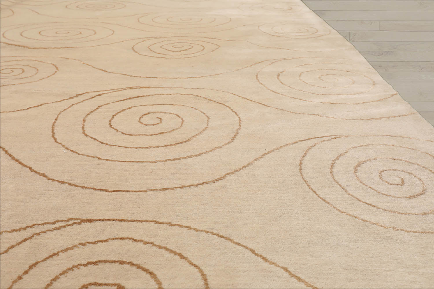 8x10 Beige, Gold, Color Hand Knotted  Wool & Silk Modern Oriental Rug