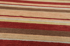8x10 Rust, Tan, Lime Color Hand Knotted  100% Wool Modern Oriental Rug