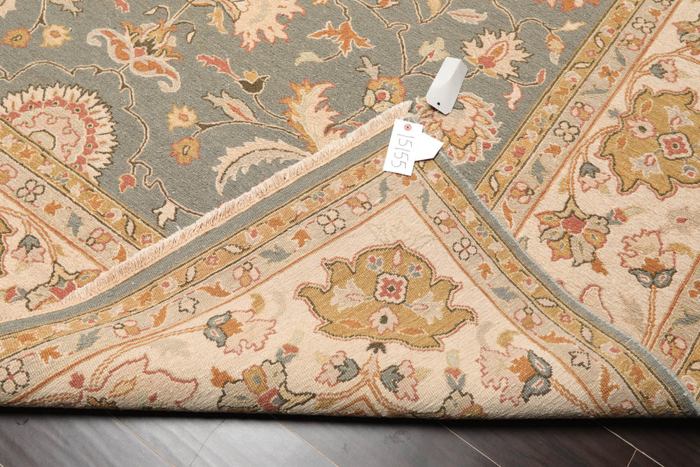 8x10 Slate, Beige, Taupe Color Hand Knotted Kashan 100% Wool Traditional Oriental Rug