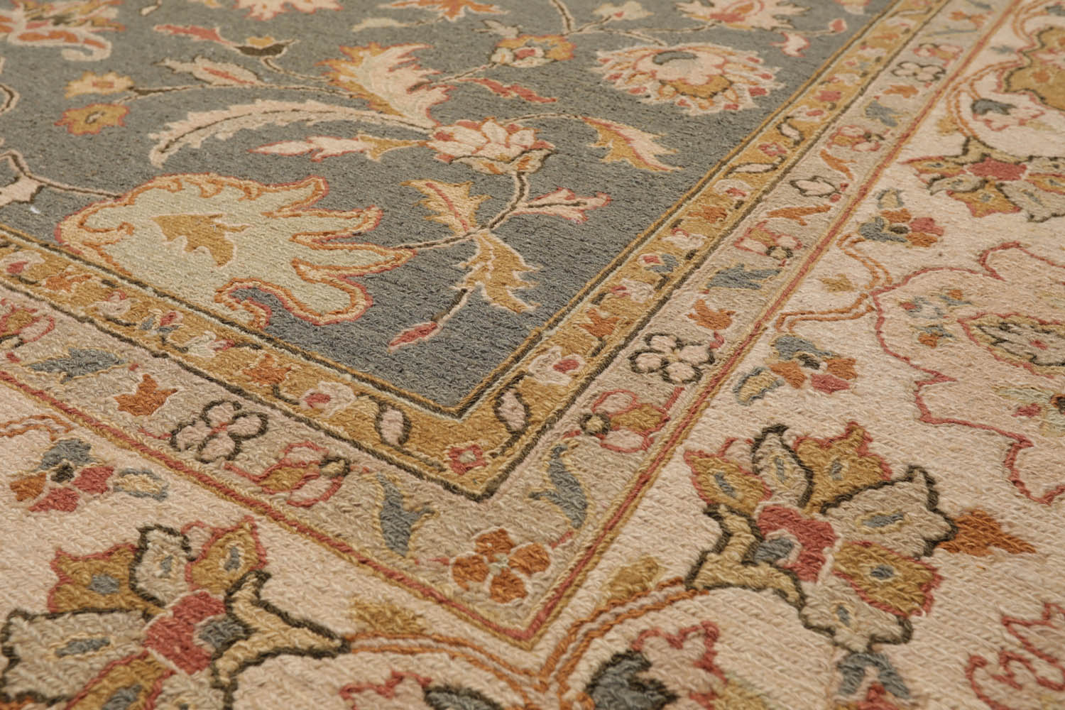 8x10 Slate, Beige, Taupe Color Hand Knotted Kashan 100% Wool Traditional Oriental Rug