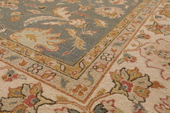 8x10 Slate, Beige, Taupe Color Hand Knotted Kashan 100% Wool Traditional Oriental Rug