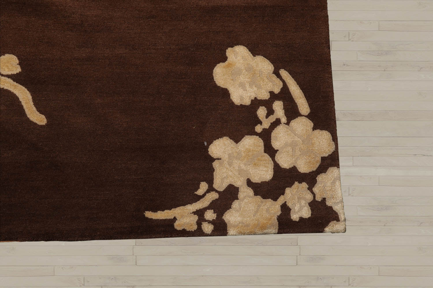 10x14 Brown, Beige, Light Gold Color Hand Knotted Tibetan Wool & Silk Modern Oriental Rug