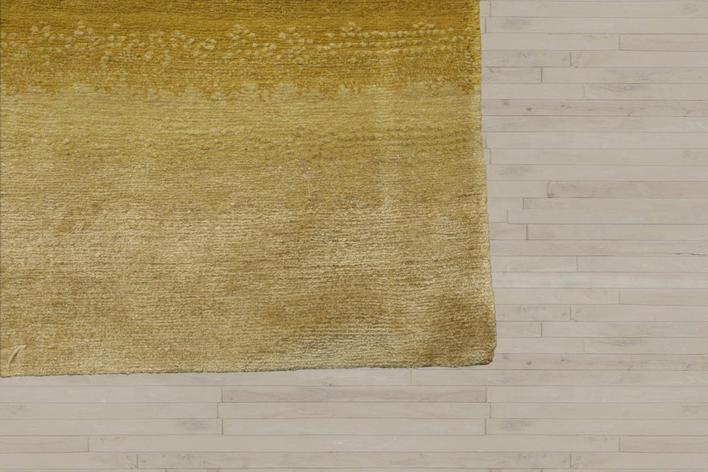 3x12 Olive, Green, Gold Color Hand Knotted Ombre 100% Wool Contemporary Oriental Rug